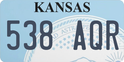 KS license plate 538AQR