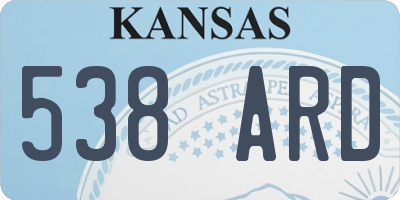 KS license plate 538ARD