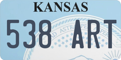 KS license plate 538ART