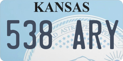KS license plate 538ARY