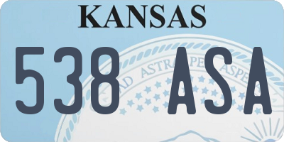 KS license plate 538ASA