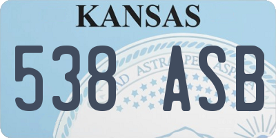 KS license plate 538ASB