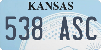 KS license plate 538ASC