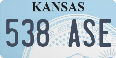 KS license plate 538ASE