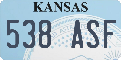 KS license plate 538ASF