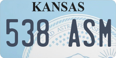 KS license plate 538ASM