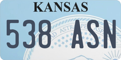 KS license plate 538ASN