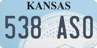 KS license plate 538ASO