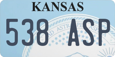 KS license plate 538ASP