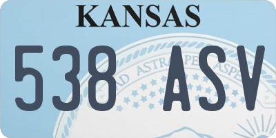 KS license plate 538ASV