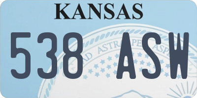 KS license plate 538ASW