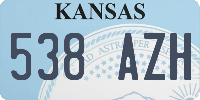 KS license plate 538AZH