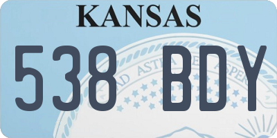 KS license plate 538BDY