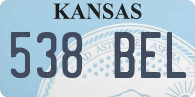 KS license plate 538BEL
