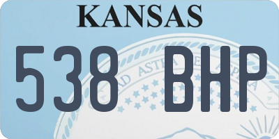 KS license plate 538BHP