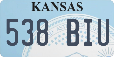 KS license plate 538BIU