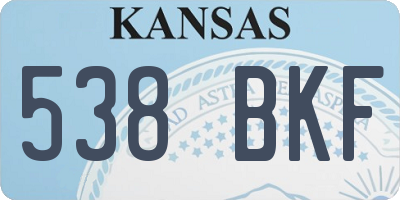 KS license plate 538BKF