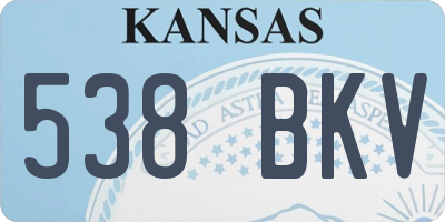 KS license plate 538BKV
