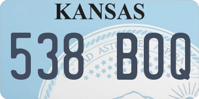 KS license plate 538BOQ
