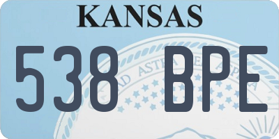 KS license plate 538BPE