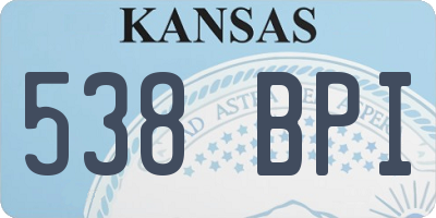 KS license plate 538BPI