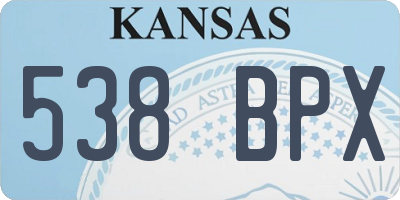 KS license plate 538BPX