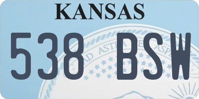 KS license plate 538BSW