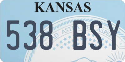 KS license plate 538BSY