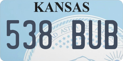 KS license plate 538BUB