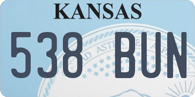 KS license plate 538BUN