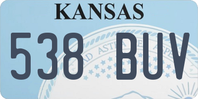 KS license plate 538BUV