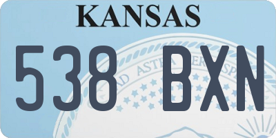 KS license plate 538BXN