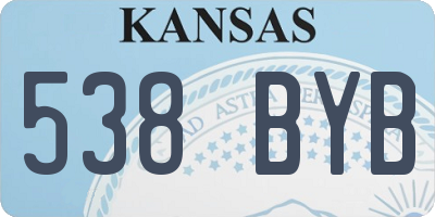 KS license plate 538BYB