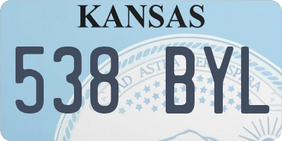 KS license plate 538BYL