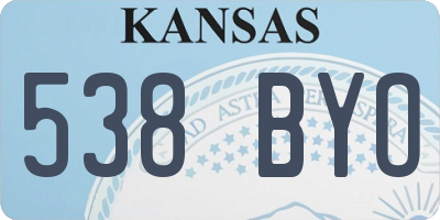 KS license plate 538BYO