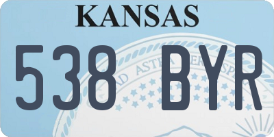 KS license plate 538BYR