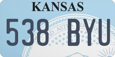 KS license plate 538BYU