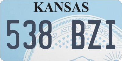 KS license plate 538BZI