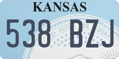 KS license plate 538BZJ