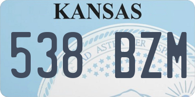 KS license plate 538BZM