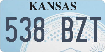 KS license plate 538BZT