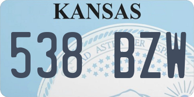 KS license plate 538BZW