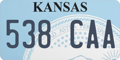 KS license plate 538CAA