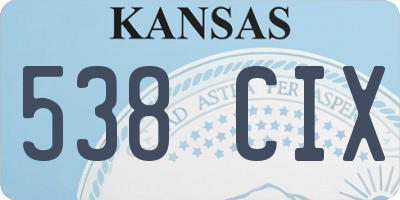 KS license plate 538CIX
