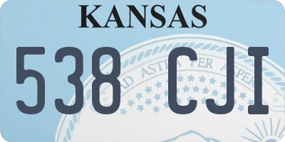 KS license plate 538CJI