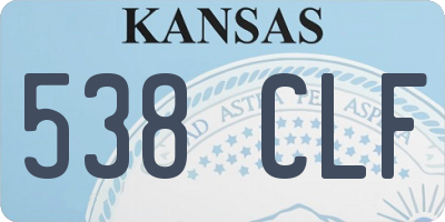 KS license plate 538CLF