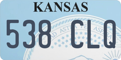 KS license plate 538CLQ