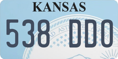 KS license plate 538DDO