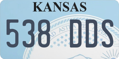 KS license plate 538DDS