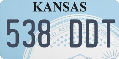 KS license plate 538DDT